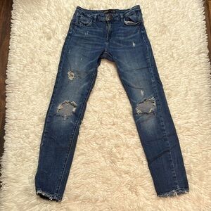 Zara cropped ripped jeans